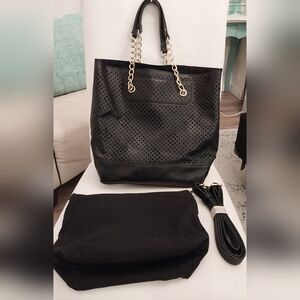 Modern Vegan Leather Bag With Gold Accents